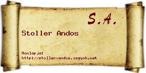 Stoller Andos névjegykártya